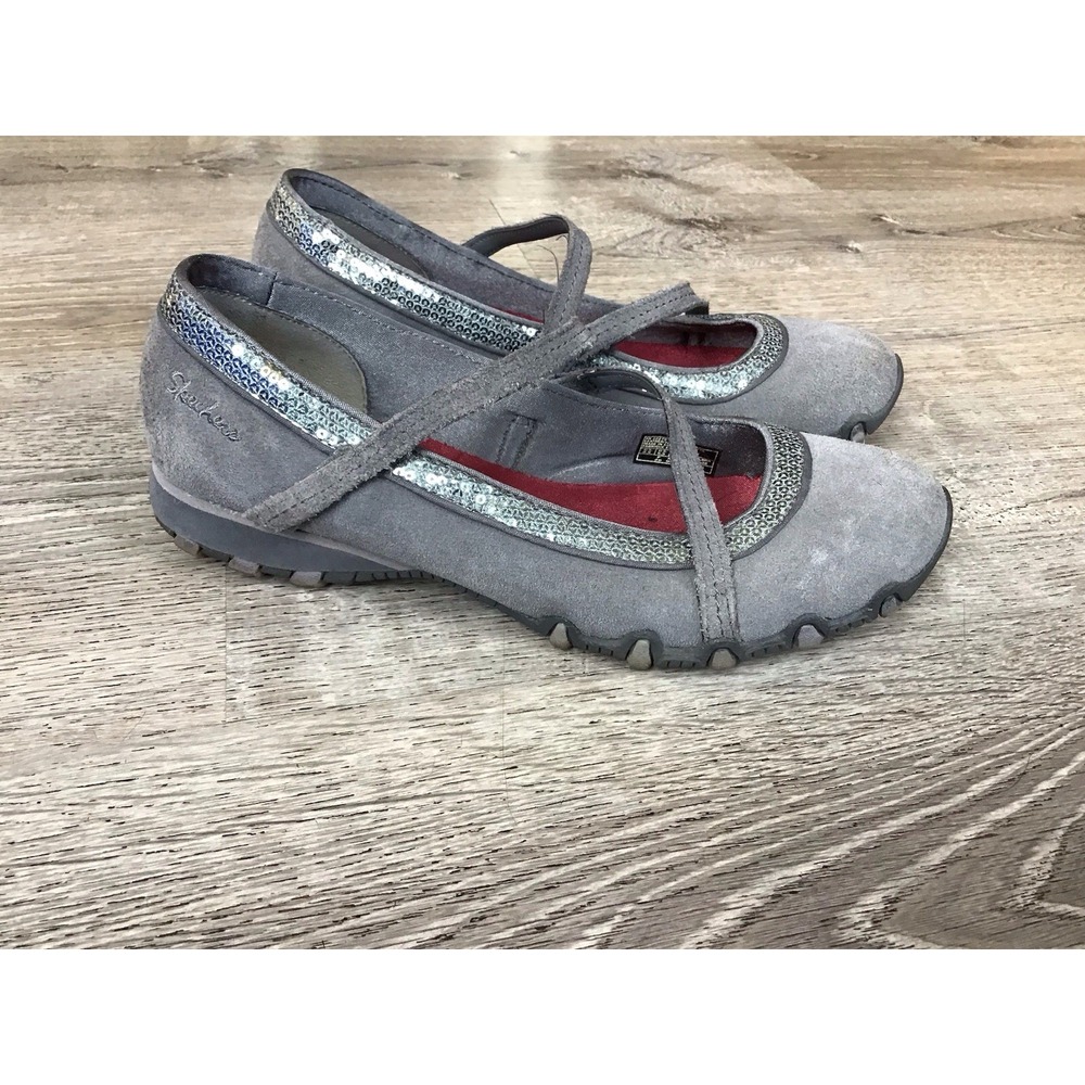 Skechers Gray Mary Jane Women's Size 8.5 Biker Shoes Bikers 22279